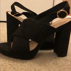 Black platform sandals